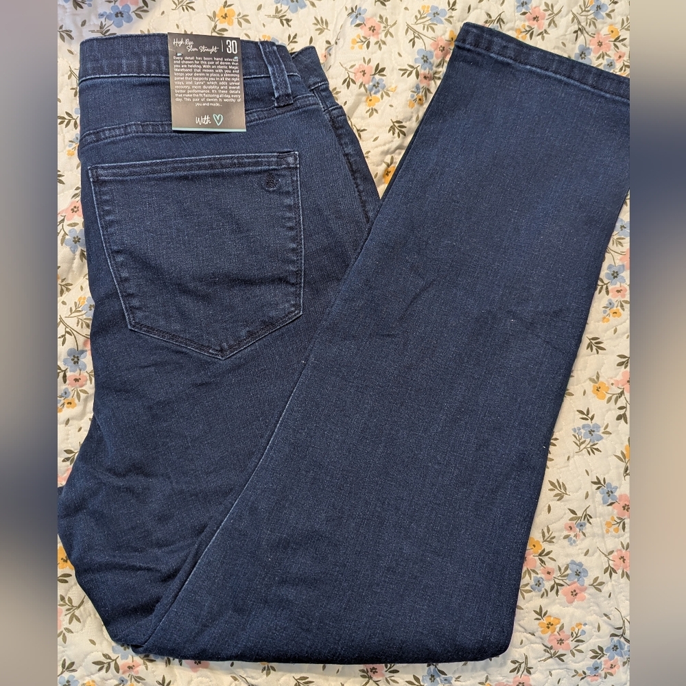 NWT Lularoe Women's Denim High Rise Slim Straight Jeans Size 30